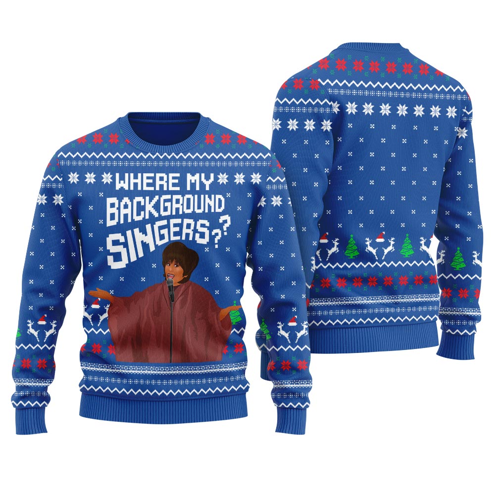 Where My Background Singer Ugly Christmas Sweater For Unisex