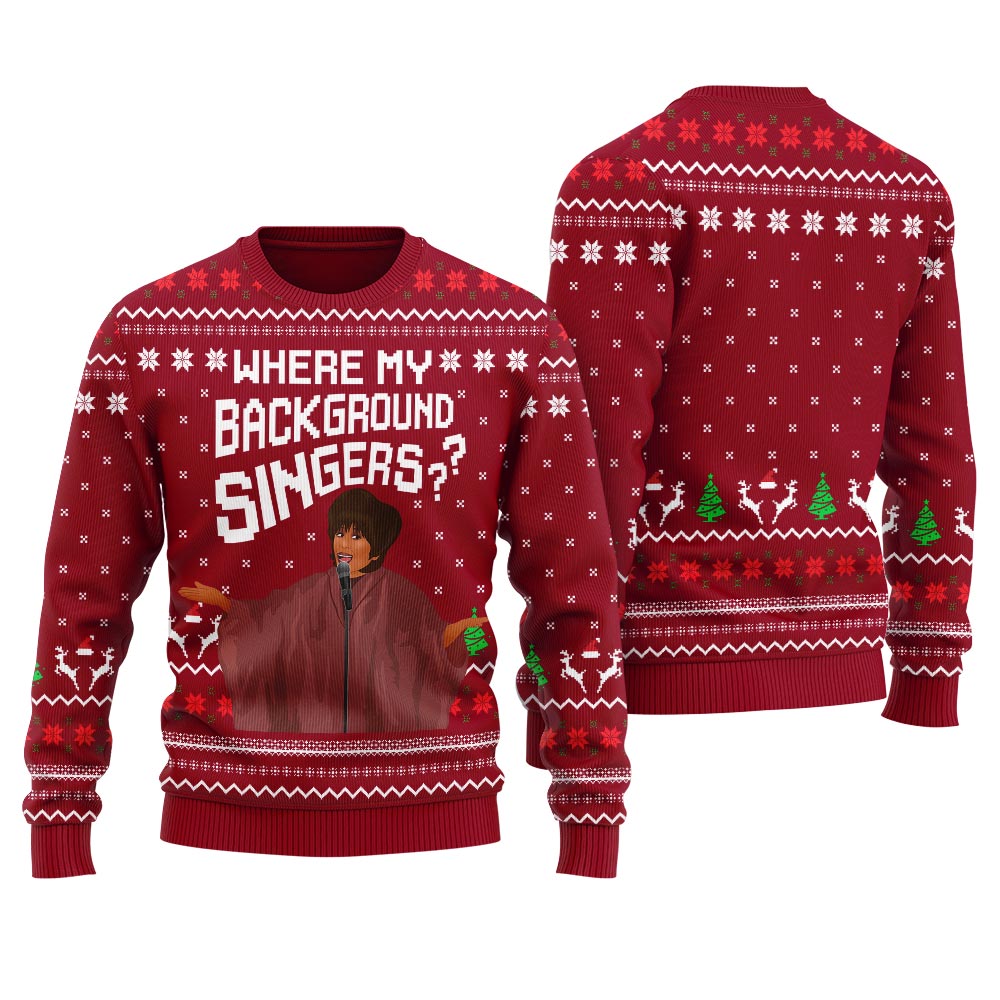 Where My Background Singer Ugly Christmas Sweater For Unisex