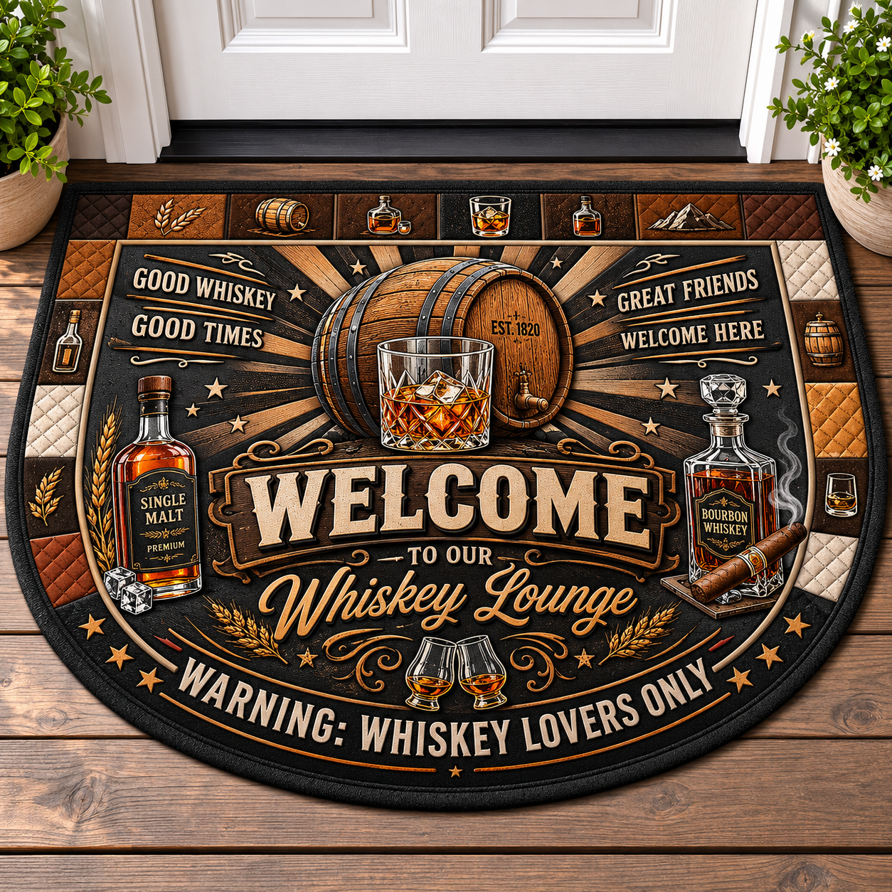 Uncork And Unwind Wine Doormat - Red Wine Glass Vineyard Welcome Mat - 5to9vibe