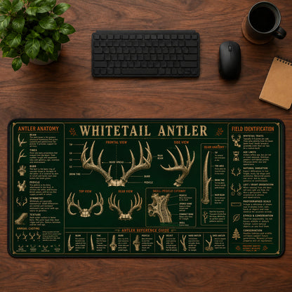 Whitetail Antler Desk Mat Mouse Pad | 5To9Vibe