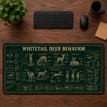 Whitetail Deer Behavior Desk Mat Mouse Pad | 5To9Vibe