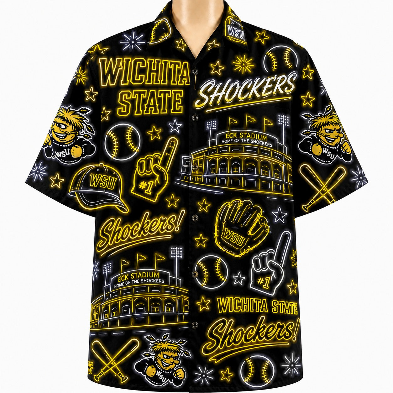 All Baseball College Teams Neon Viber Unisex Hawaiian Shirt For Men & Women