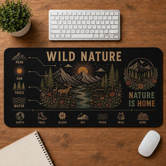 Wild Nature Hippie Desk Mat Mouse Pad | 5To9Vibe - Wild Nature style