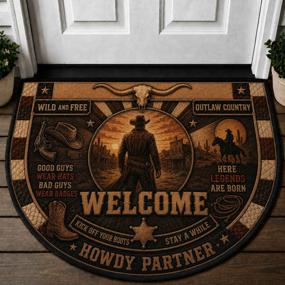 Western Horse Lover Quilted Print Premium Welcome Mat – Personalized Doormat