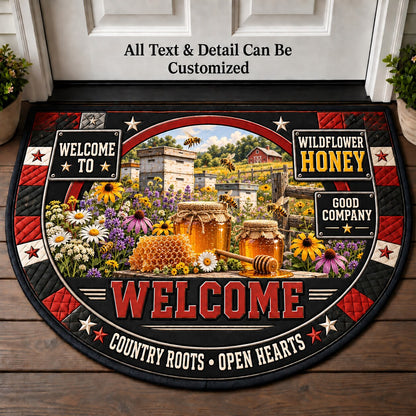 Wildflower Honey Personalized Half Round Mat | 5To9Vibe