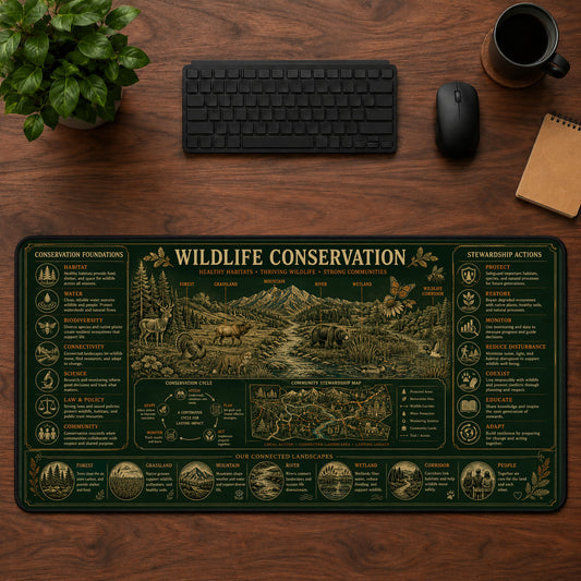 Wildlife Conservation Desk Mat Mouse Pad | 5To9Vibe