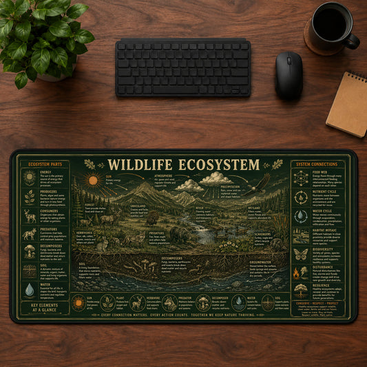 Wildlife Ecosystem Desk Mat Mouse Pad | 5To9Vibe