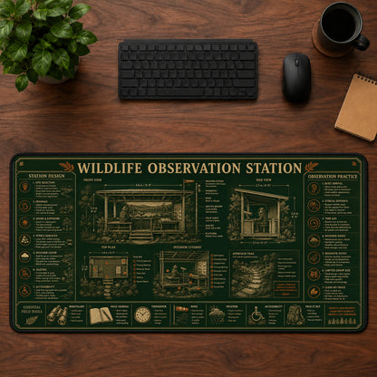 Wildlife Observation Station Desk Mat Mouse Pad | 5To9Vibe