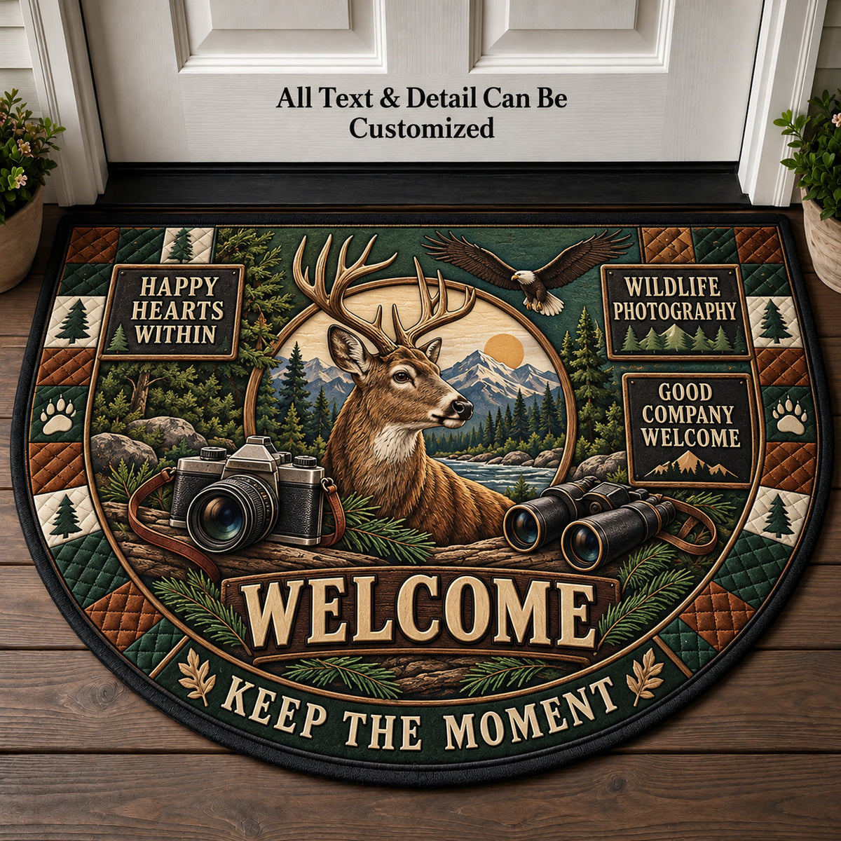 Wildlife Photography Personalized Half Round Mat | 5To9Vibe