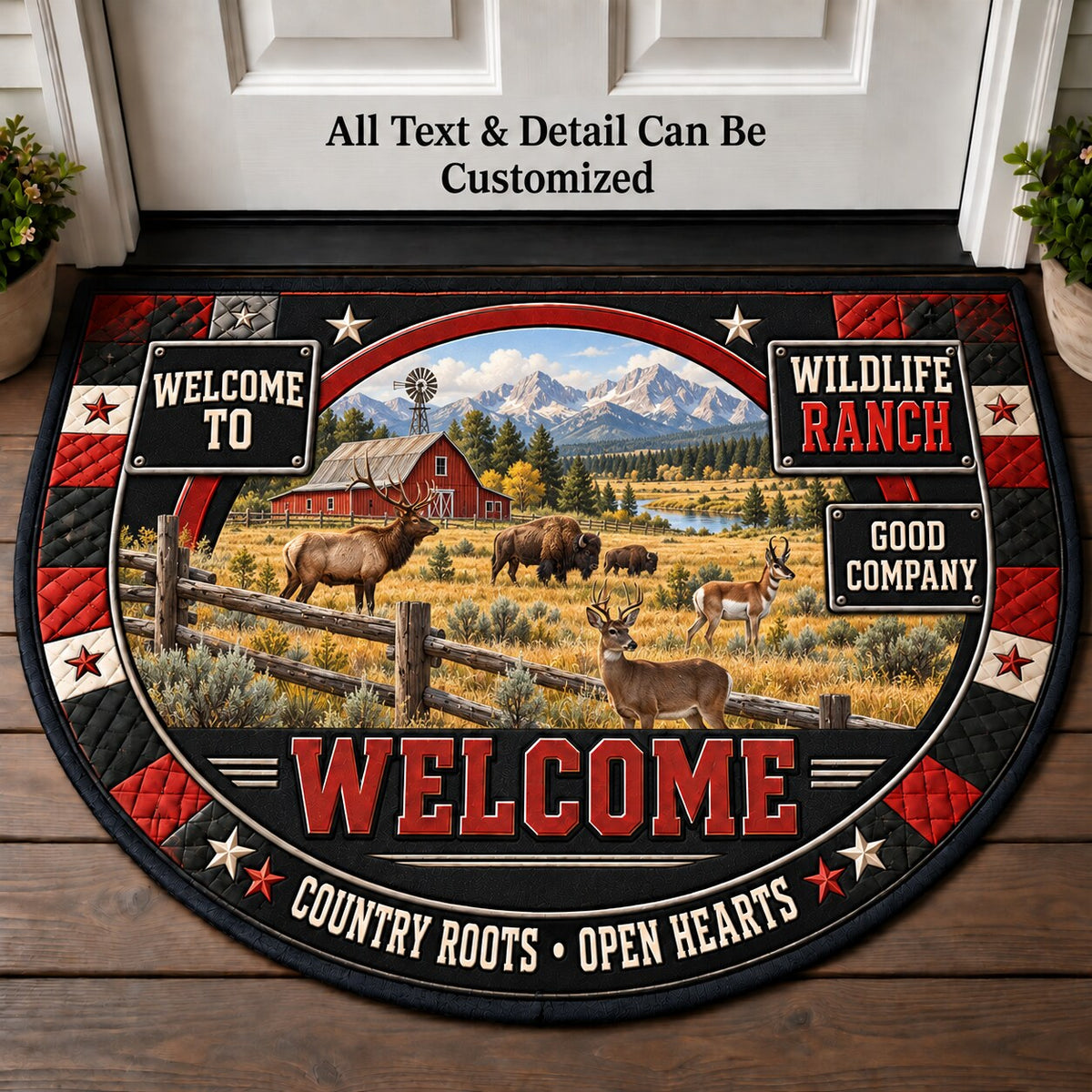 Wildlife Ranch Personalized Half Round Mat | 5To9Vibe