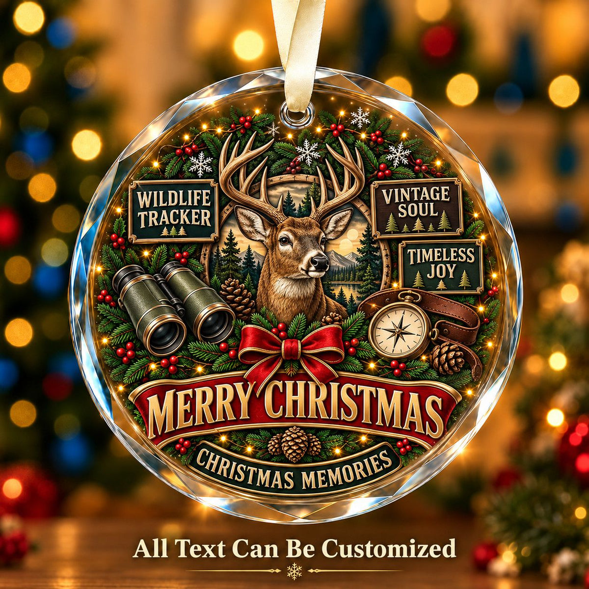 Wildlife Tracker Personalized Glass Ornament | 5To9Vibe