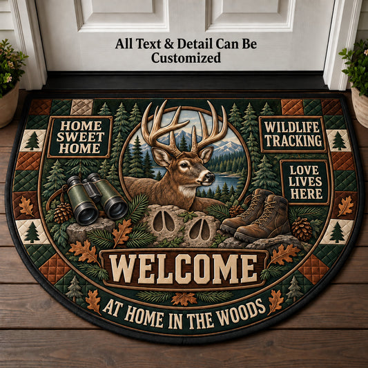 Wildlife Tracking Personalized Half Round Mat | 5To9Vibe