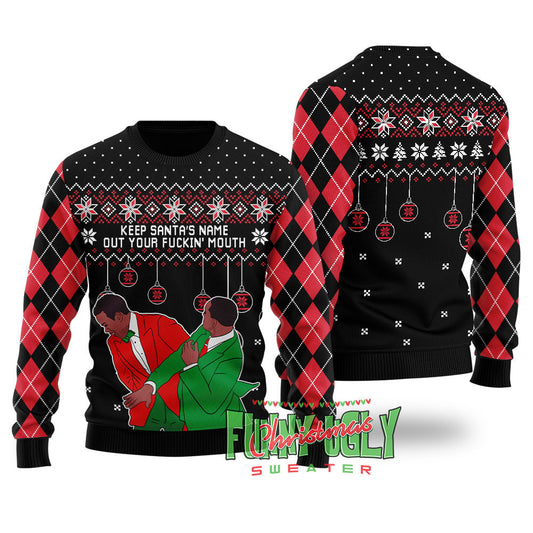 Funny Will Smith Chris Slap Ugly Christmas Sweater Black