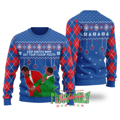 Funny Will Smith Chris Slap Ugly Christmas Sweater Royal