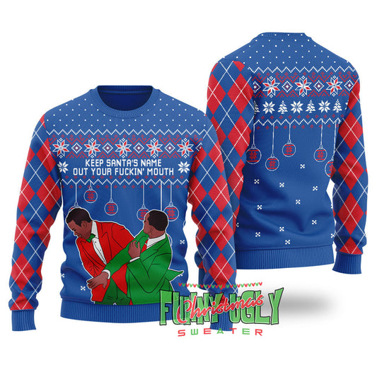 Funny Will Smith Chris Slap Ugly Christmas Sweater Royal