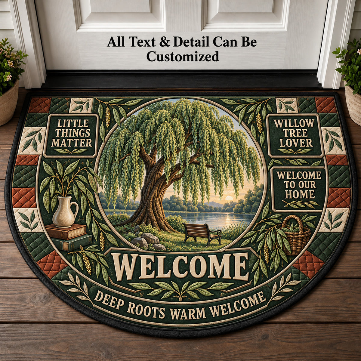 Willow Tree Lover Personalized Half Round Mat | 5To9Vibe