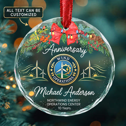 Wind Energy Operations Managers Personalized Glass Ornament | 5To9Vibe