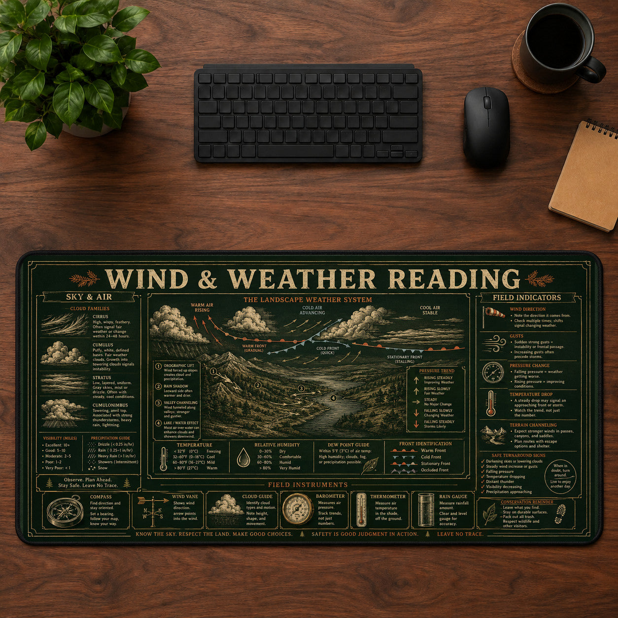 Wind & Weather Reading Desk Mat Mouse Pad | 5To9Vibe