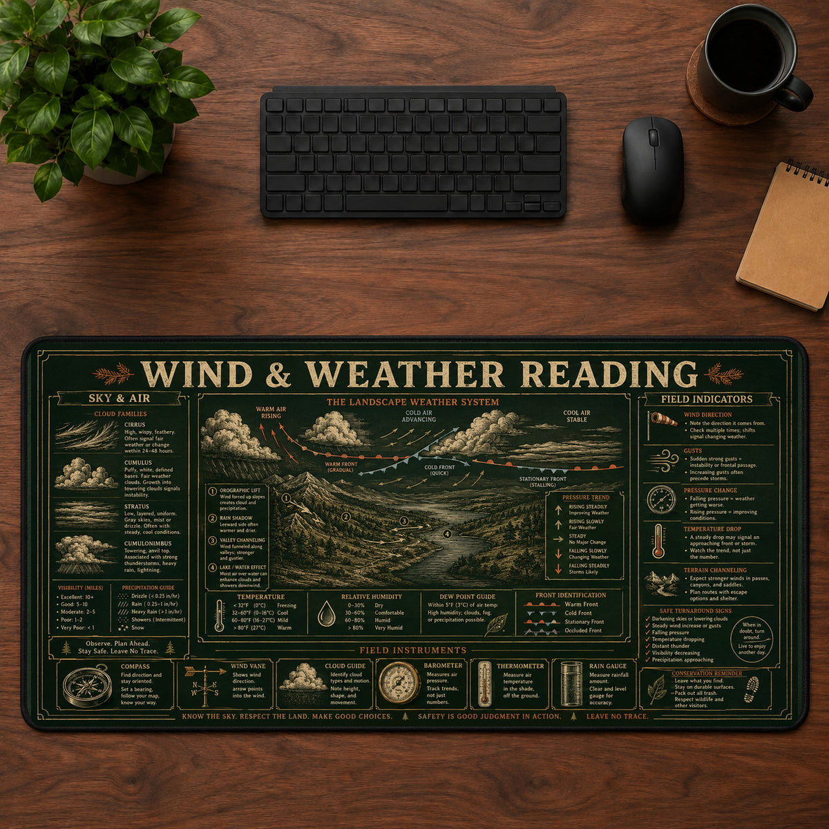 Wind & Weather Reading Desk Mat Mouse Pad | 5To9Vibe