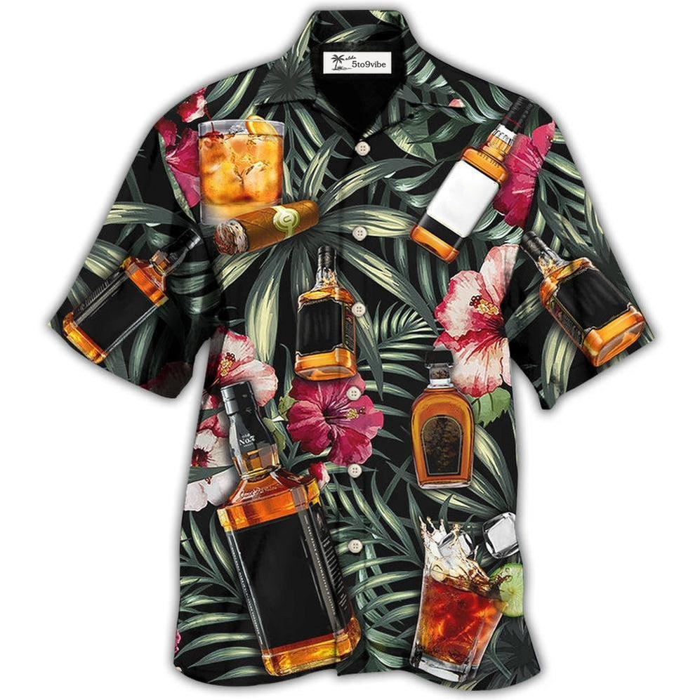 Hawaiian Shirt / Adults / S Wine Bourbon Tropical Leaf - Hawaiian Shirt 