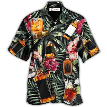 Hawaiian Shirt / Adults / S Wine Bourbon Tropical Leaf - Hawaiian Shirt 