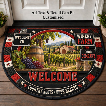 Winery Farm Personalized Half Round Mat | 5To9Vibe