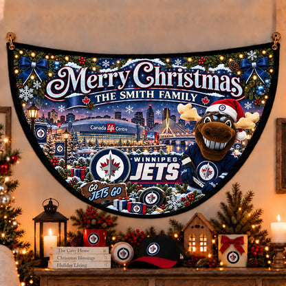 All Hockey Teams Personalized Christmas Night Bunting Flag - 5to9vibe