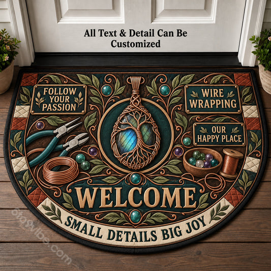 Wire Wrapping Personalized Half Round Mat | 5To9Vibe