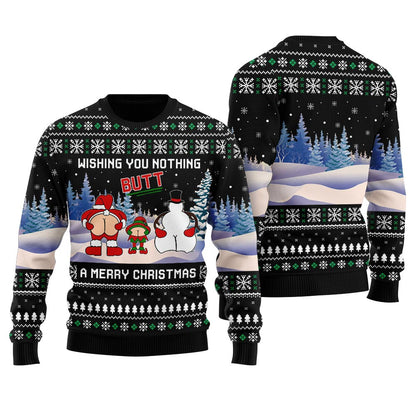 Wishing You Nothing Butt A Merry Christmas Women's Ugly Sweater