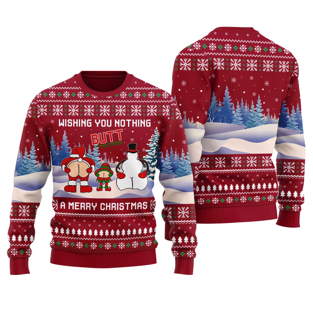 Wishing You Nothing Butt A Merry Christmas Women's Ugly Sweater