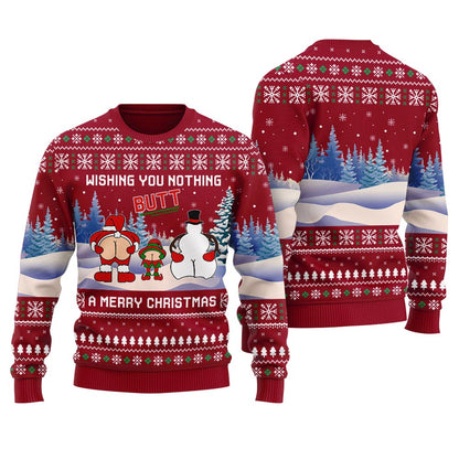 Wishing You Nothing Butt A Merry Christmas Women's Ugly Sweater