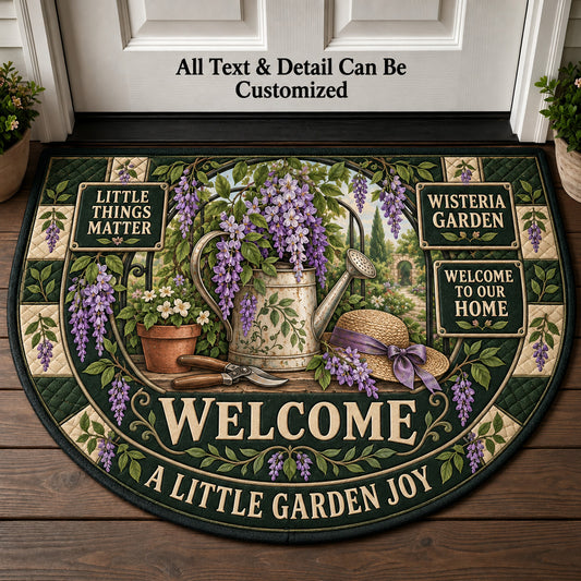 Wisteria Garden Personalized Half Round Mat | 5To9Vibe
