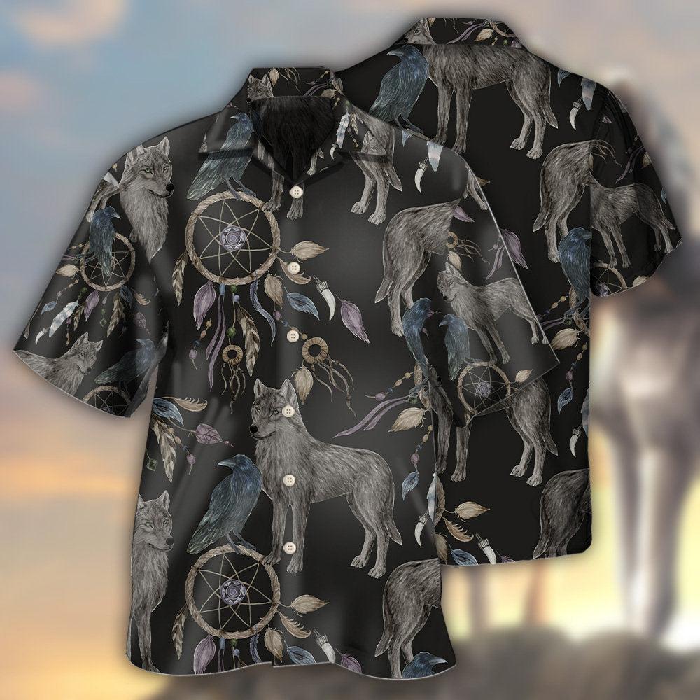 Wolf Dreamcatcher Dark Style - Hawaiian Shirt 