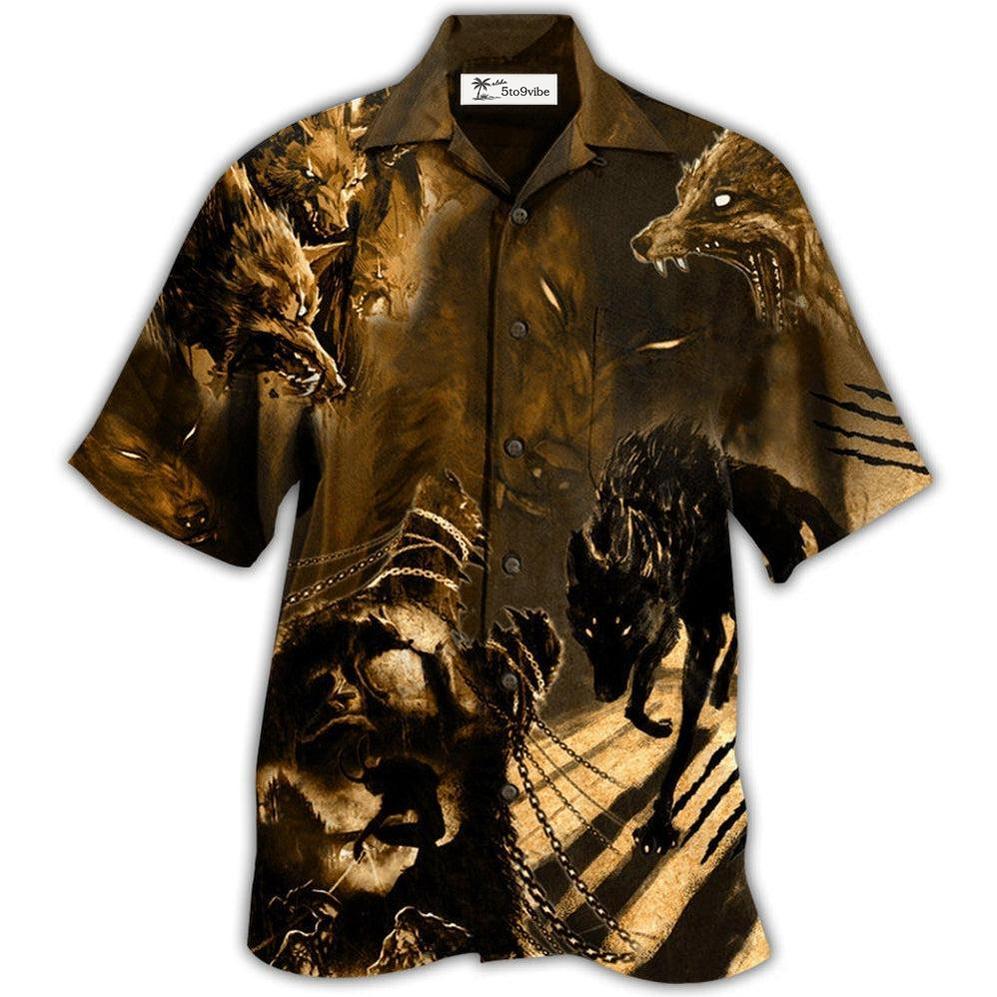 Hawaiian Shirt / Adults / S Wolf Darkness Scary - Hawaiian Shirt 