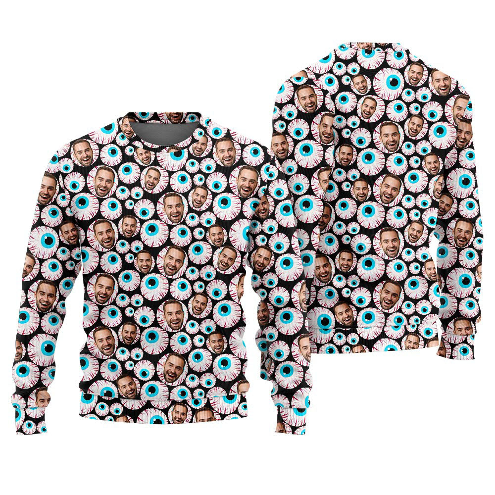 Women's Custom Face Scary Halloween Sweater
