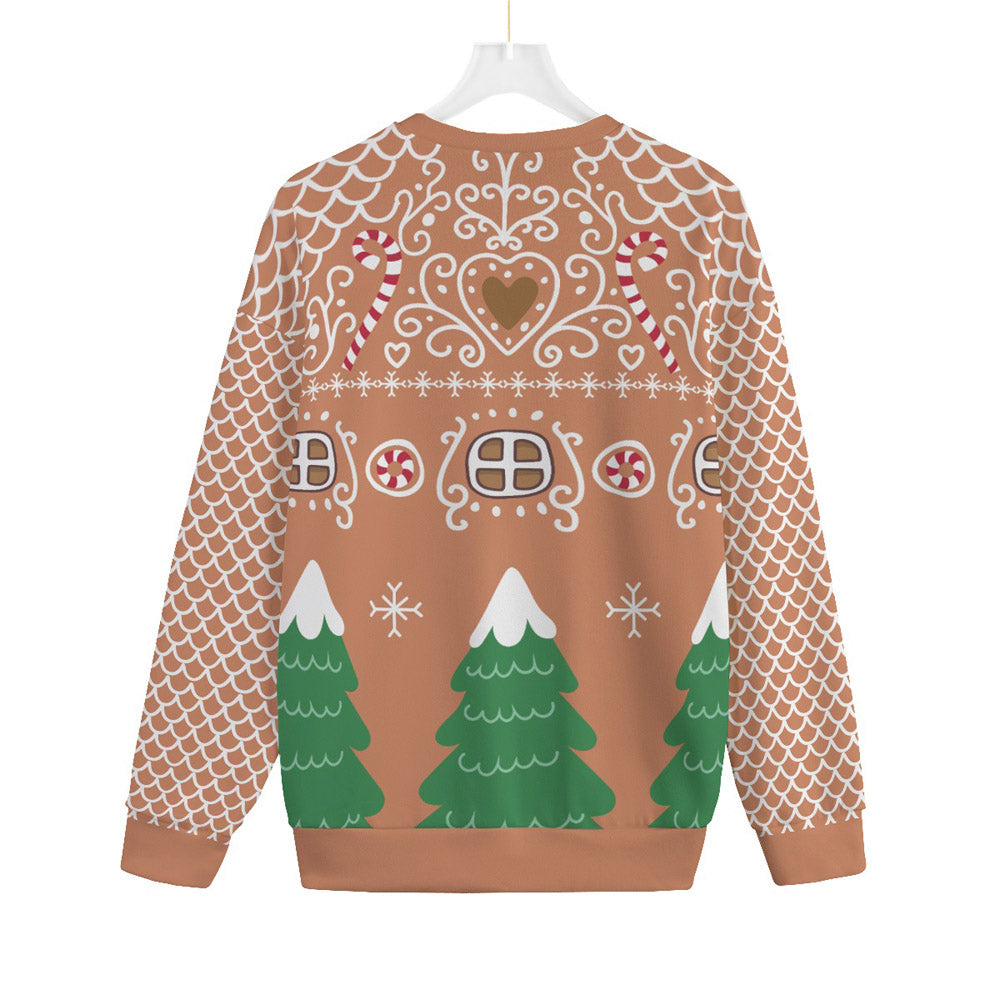Women's Gingerbread House Oversized Ugly Christmas Sweater