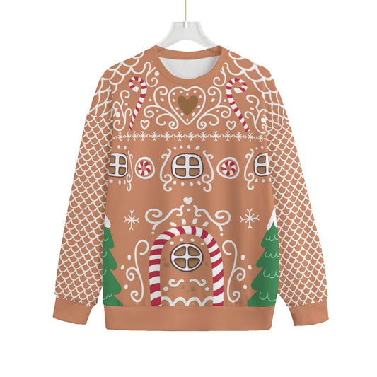 Women's Gingerbread House Oversized Ugly Christmas Sweater