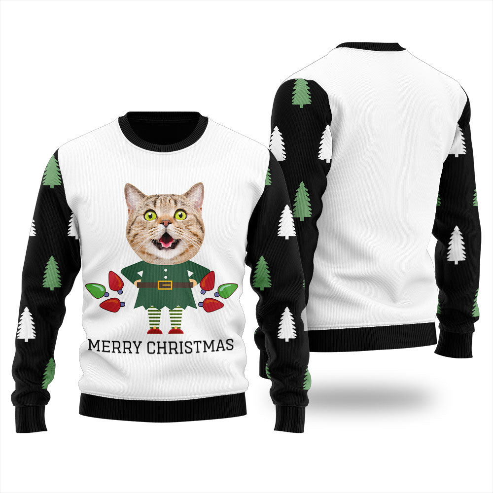 Women's Personalized Christmas Sweater With Face Funny