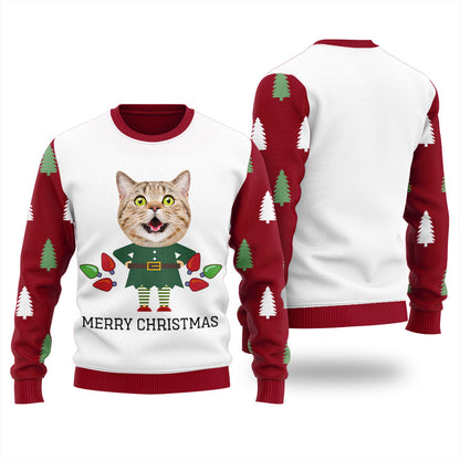 Women's Personalized Christmas Sweater With Face Funny