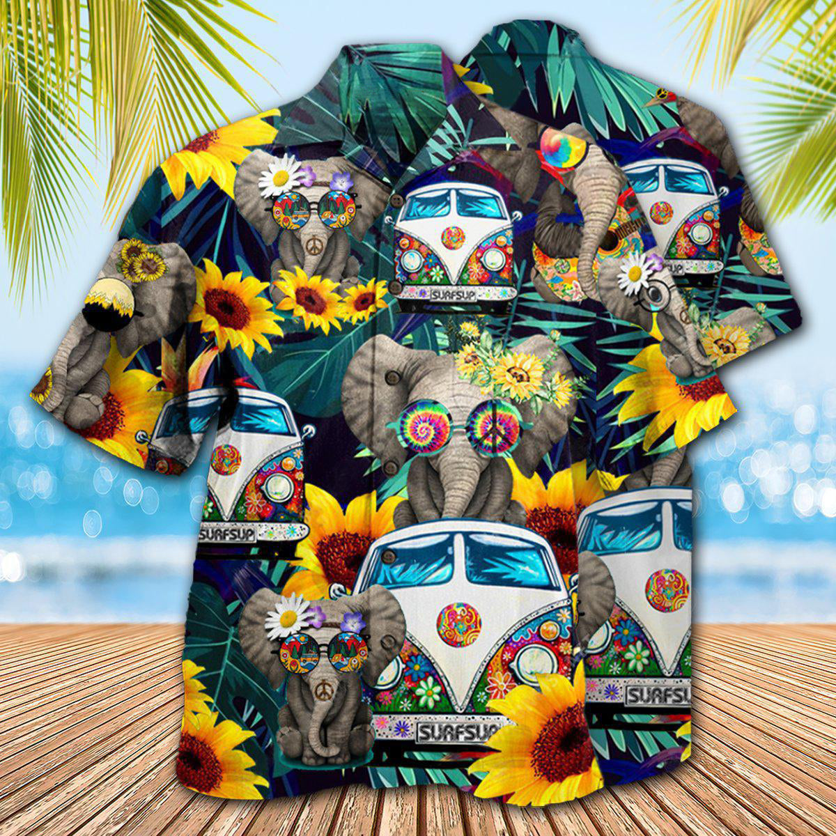 Hippie Elephant Wonderful Camping - Hawaiian Shirt 