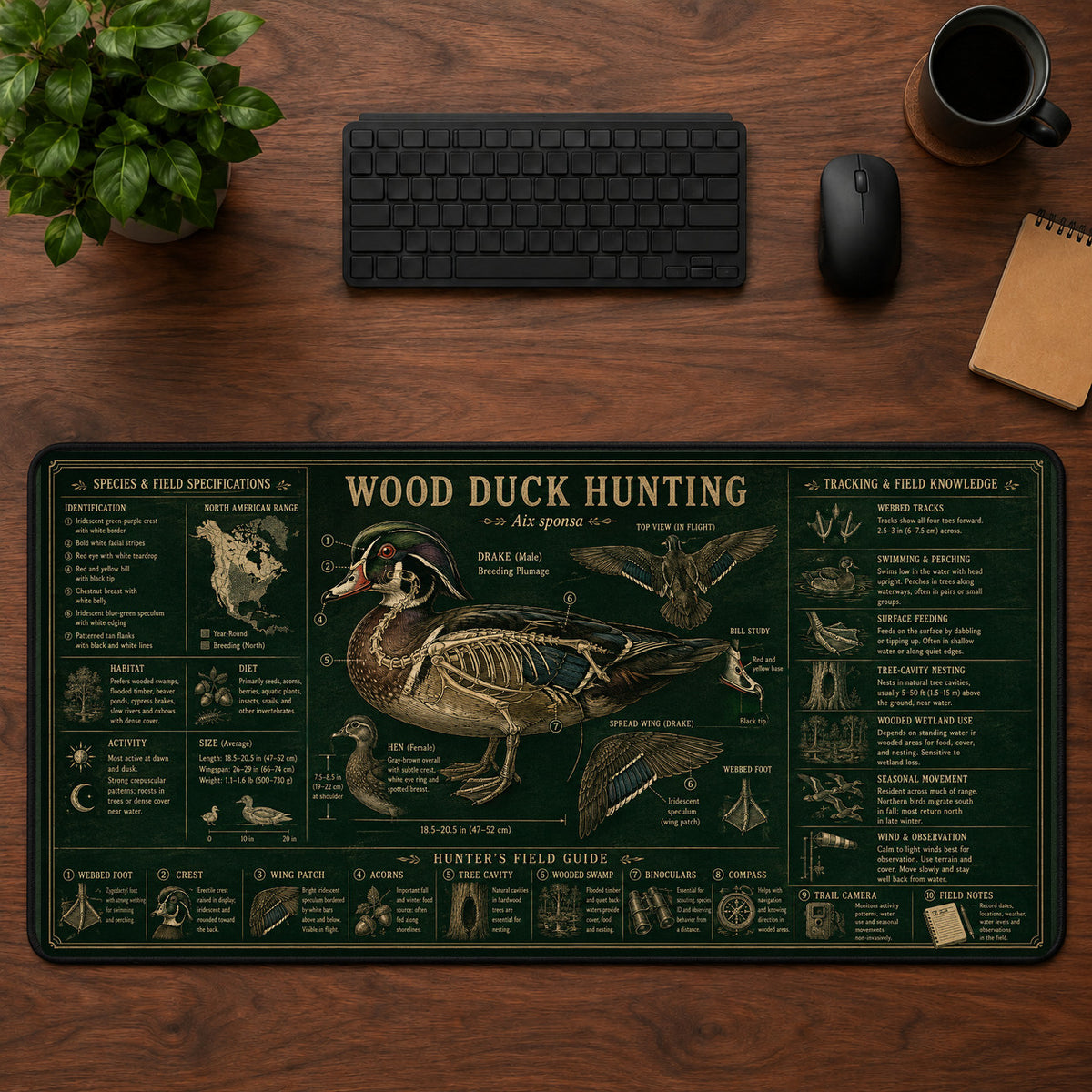 Wood Duck Hunting Desk Mat Mouse Pad | 5To9Vibe