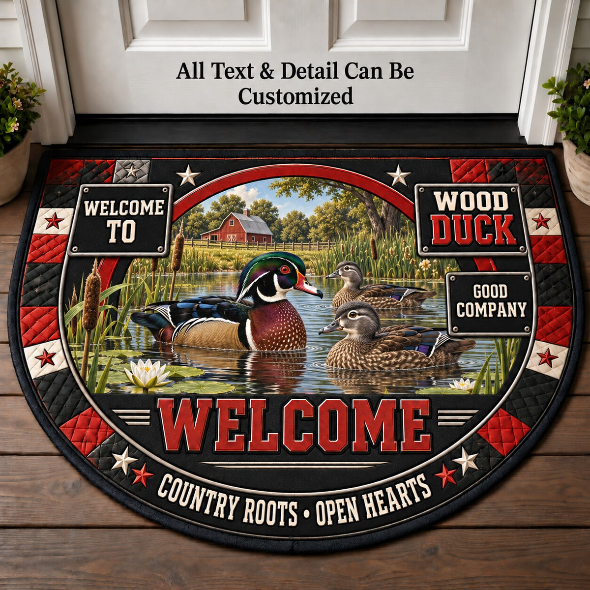 Wood Duck Personalized Half Round Mat | 5To9Vibe