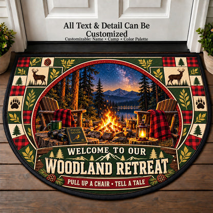 Campfire Field Tales - Woods Wildlife Personalized Half Round Mat | 5To9Vibe