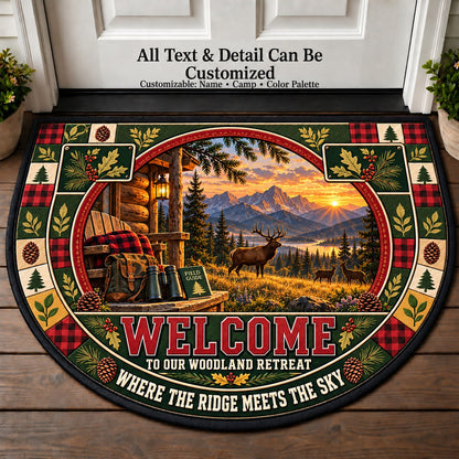 Highland Wildlife - Woods Wildlife Personalized Half Round Mat | 5To9Vibe