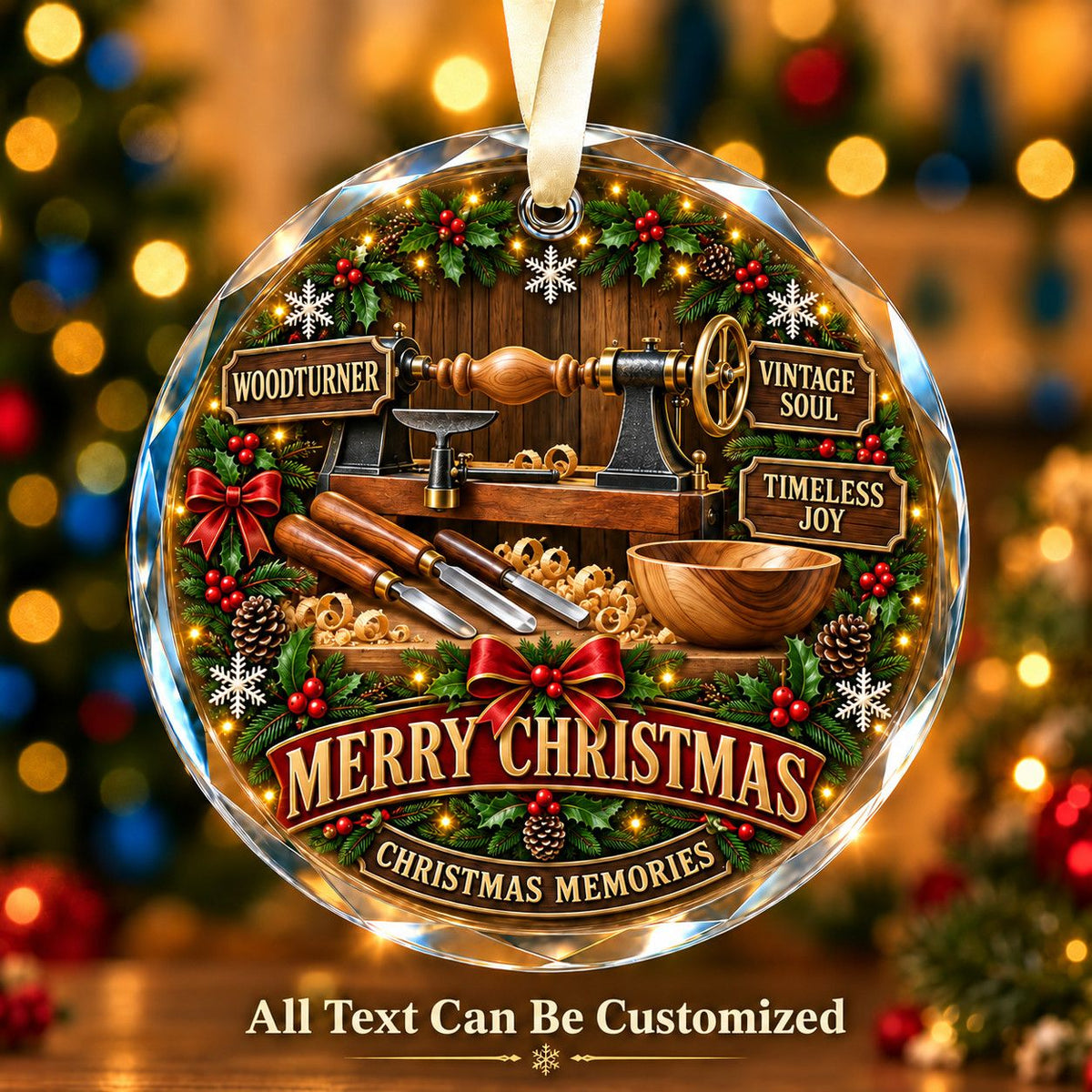 Woodturner Personalized Glass Ornament | 5To9Vibe