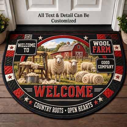 Wool Farm Personalized Half Round Mat | 5To9Vibe