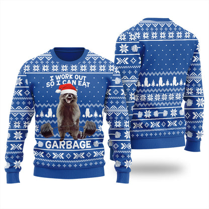 Racoon Lifting Men's Funny Christmas Sweater
