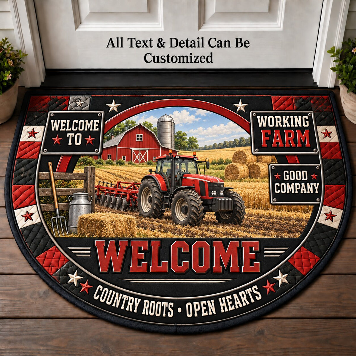 Working Farm Personalized Half Round Mat | 5To9Vibe