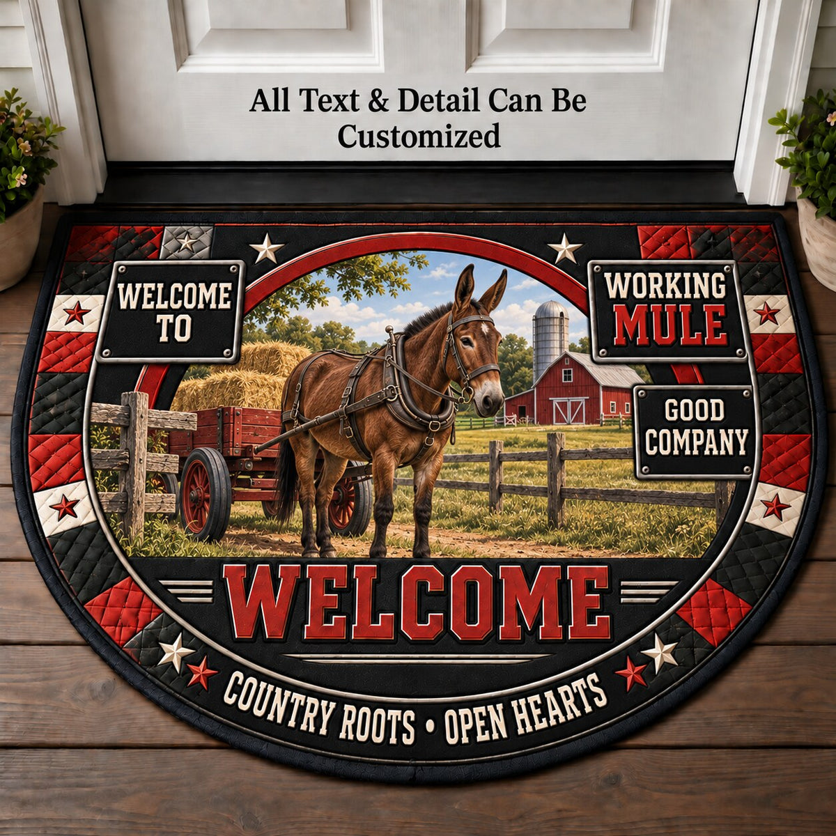 Working Mule Personalized Half Round Mat | 5To9Vibe