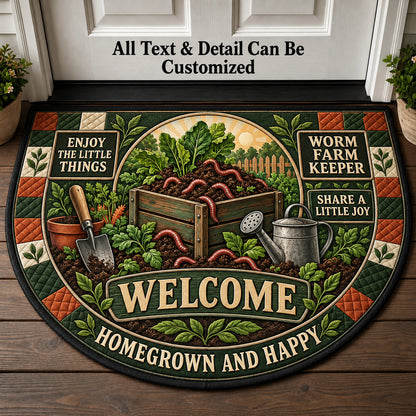 Worm Farm Keeper Personalized Half Round Mat | 5To9Vibe
